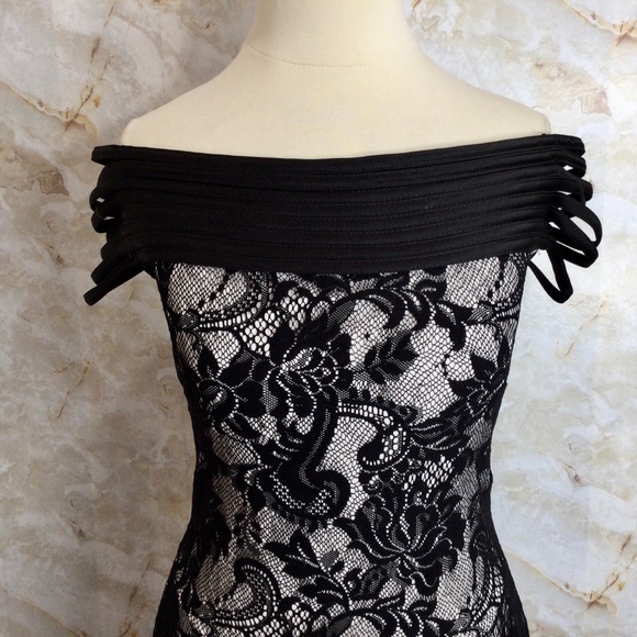 TADASHI Cocktail Evening Dress Black Lace … - Picture 5 of 7
